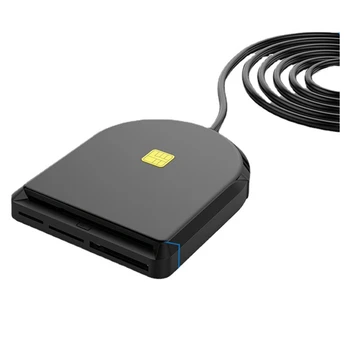 1 Kos Prenosni Priročen Bralnik Pametnih Kartic Črne ABS USB Večnamenski Davčne napovedi SIM/SD/TF/IC Smart Card Reader