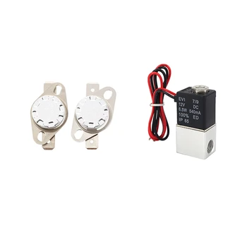 2 Kos termostata Termostat Stikalo KSD301 & 1 Kos DC12V Magnetni Ventil 1/4 Inch 2 Način Pnevmatični Ventili