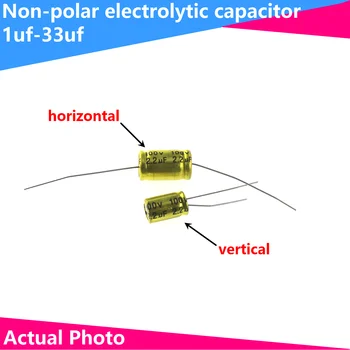20PCS NP navpično/vodoravno electrodeless elektrolitski kondenzator 100V1.5/2.2/3.3/4.7/6.8/10/15/22/33UF