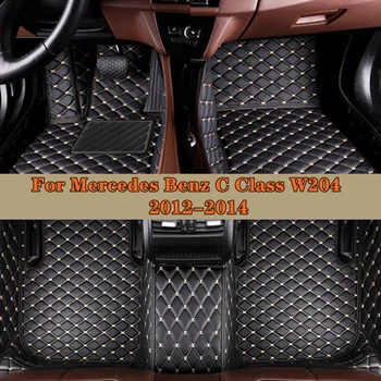 Avto Stopalo Blazinice Za Mercedes Benz C Razred W204 Za Obdobje 2012-2014 Zaščitna Ploščica Meri Usnje Auto Predpražnike Avtomobilska Preproga Pokrov