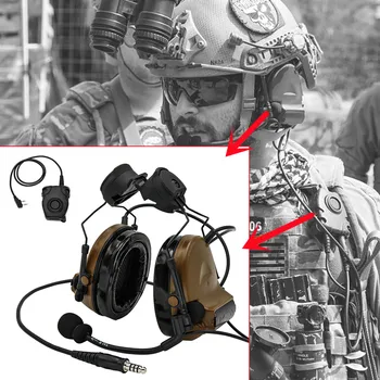 COMTAC2 Taktično Slušalke z U94 PG 2pin，za Airsoft，Lov，Prostem，Hrupa Preklic Slušalke Comtac II z ARC Železniškega Adapter