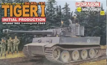 Dragon Model 14101 1/144 obsega komplet 14101, Pz. Kfz. VI Ausf E Tiger l.