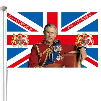King Charles III Unije Jack Zastavo, Anglija Kralj Zastavo 5 m X 3 m Našega Novega Kralja, Da je Veliko Zastavo Za Praznovanje Kralj je Nasledstvo 2023