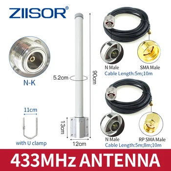 LoRa 433 MHz Antena Visok Dobiček 10 uporabnike interneta Dolge razdalje, 433 MHz Antena Vsesmerni N ženski Kabel RP SMA Moški, za bazno postajo