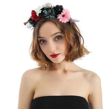 Občutljivo Simulirani Flower&Lobanje Hairband Tanke Strani Hairband Simulirani Cvet Obliko Glavo za Dekleta Halloween Dropship