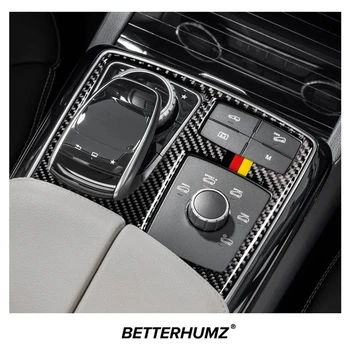 Ogljikovih Vlaken Za Mercedes Benz W166 X166 ML GLE GLS sredinski Konzoli Multemedia Plošča Trim Okvir Nalepke Avto Notranja Oprema