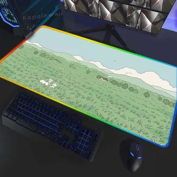 Tipkovnica Preproge Desk Mat Gume Desk Pad Tabela Blazine 40x90cm RGB Velike Mousepad Zelenih Rastlin Mat Mousepads Urad Gaming Mouse Pad