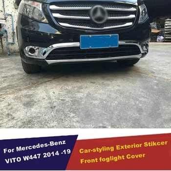 UBLUEE Pribor Za Mercedes Benz Vito W447 2016 2019 Avto sprednje luči za meglo lučka okvir odbijača ABS Chrome kritje trim nalepka