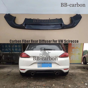 Visoka Kakovost Pravi Ogljikovih Vlaken Zadnji Odbijač Za Ustnice Difuzor Dvostranskih En / Štiri Od Za Volkswagen Scirocco Car Body Kit