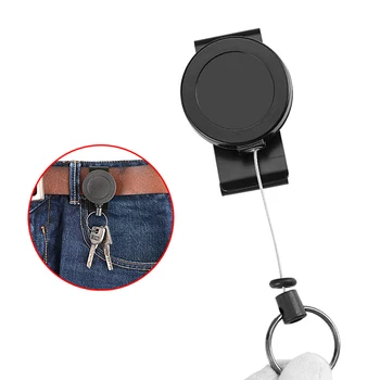 Zložljive Keychain Značko Nosilec Koluta s Multitool Carabiner Posnetek Težka Key Ring Jekla Žica, Vrvica za opaljivanje tega imensko Oznako, Tiskovine
