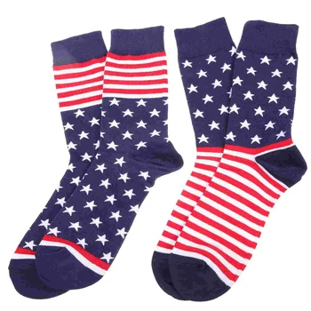 2 Parov Ameriške Zastave, Nogavice, Bombažne Nogavice, Smešne Nogavice Cev Nogavice za Moške, Ženske