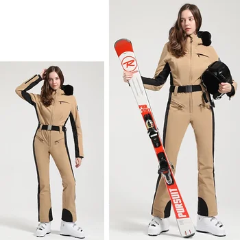 2024 Zimski Kombinezon Iz Enega Kosa Smučarsko Obleko Debele Toplotne Snowboard Jakna Jumpsuits Vitek Vgradnjo Smučarski Komplet Veter Dokaz Nepremočljiva