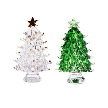 2Pcs Kristalno Božična Drevesa Kamin Mantel Dekor Desk Pokrivalo Umetne Rastline Kristalno Steklo Drevo Kristalno Obrti