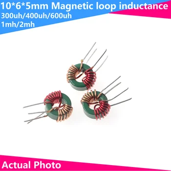 5pcs 10*6*5-300uh/400uh/600uh/1mh/2mh 0.5 žice 2A Split Navijanje Magnetni Obroč Skupni Način Induktor Filter Induktor
