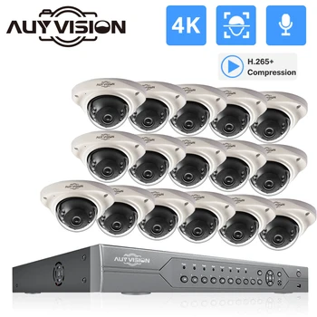 Ai Smart 8MP 4K Sistem 16CH POE CCTV Varnosti NVR Kit Človekovih/Obraza Zazna Avdio Zunanja IP Kamera za Nadzor Sistema Set