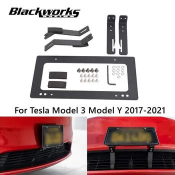 Aluminijast Okvir za registrske Tablice Spredaj Avto Tablice Držalo Za Tesla Model 3 2017-2022 Model Y 2017-2021 Enostaven za Namestitev Črna