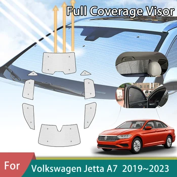 Avto Popolno Zajetje Sončniki Za Volkswagen VW Jetta A7 MK7 Vento 2019~2023 Anti-UV Okno sončnega Vetrobransko steklo, Pokrov Dodatki