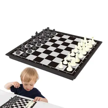 Chess Set Magnetnih Zložljive Magnet Šah Igra Prenosni Šah, Družabne Igre, Nastavite 9.8X9.8Inch Izobraževalne Montessori Vrtec