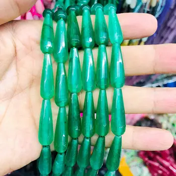 Dolgo, Gladko, Mešane Barve Jade Noge 8x25mm Gladko Solze in Poldragi Kamen Nakit Beads16