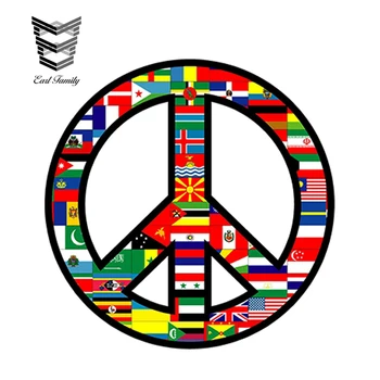 EARLFAMILY 13 cm x 13 cm Avto Styling Svetovni Mir, Znak, Simbol, Nalepke za Avto z Nalepko Steklo Ljubezen Zastave Države Odbijača Windows Dodatki