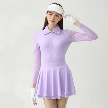 Golf Golfist Poletje Ženske T-shirt Dihanje Dolge Rokave Quick Dry Polo Majica Športna ženska Oblačila za Prosti čas