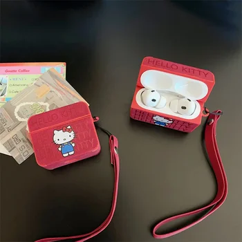 Hello Kitty Za Airpods Pro 2. Generacije Primeru,PU Usnja Za Airpods Pro Primeru,Zaščitne Slušalke Kritje Za Airpods 1/2 Primeru