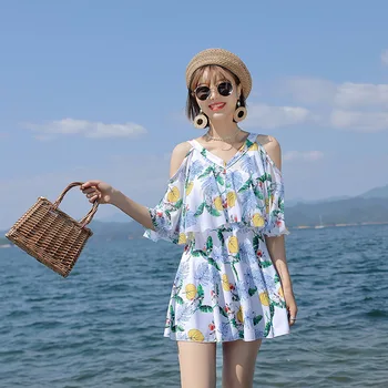 High-end Novih Kopalk Beach Fashion Sexy Konzervativno korejska Različica Žensk Split Krilo Plaži Lepo Nazaj Kopalke za Ženske