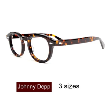 Johnny Depp Očala Moških Lemtosh Optičnih Očal Okvir Ženske Luksuzne Blagovne Znamke Letnik Acetat Moški Računalnik Očala Clear Leče