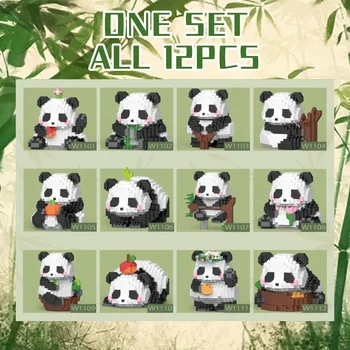 Kitajski Igrače Hobiji Srčkan Živali Kawaii Panda Mikro Gradnike Modela Mini Opeke Igrače Skupščine Igre Igrače za Otroke Darila