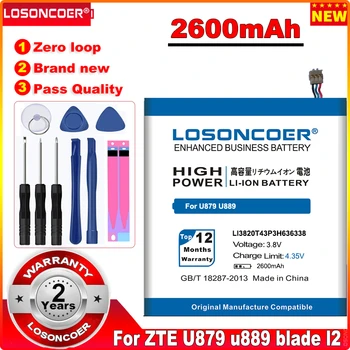 LOSONCOER 2600mAh LI3820T43P3H636338 Baterija za ZTE U879 U889 Rezilo L2