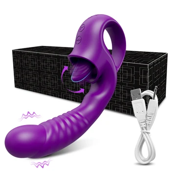 Lizanje G Spot Vibrator za Ženske Klitoris Stimulator Realističen Dildo z 10 Lizanje Klitorisa z vibriranjem Načini Adult Sex Igrače