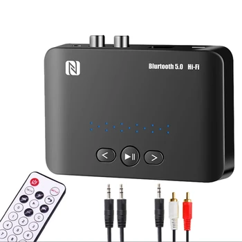 NFC Bluetooth 5.0 Avdio Sprejemnik 3.5 mm AUX RCA Brezžične Stereo Glasbe Adapter za Podporo U Disk Predvajati z IR Daljinski upravljalnik
