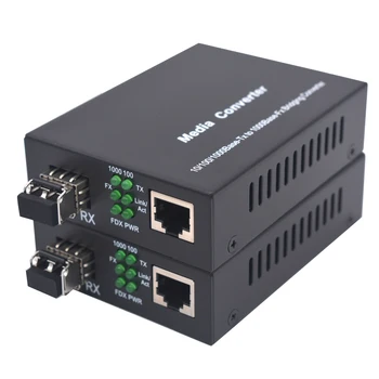 Par 1,25 G dvosmerne podatke Gigabit Multi-Mode Optični LC na Ethernet Media Converter, w/ 2 SFP modul, sprejemnik,, 850nm 550M 1310nm 2Km