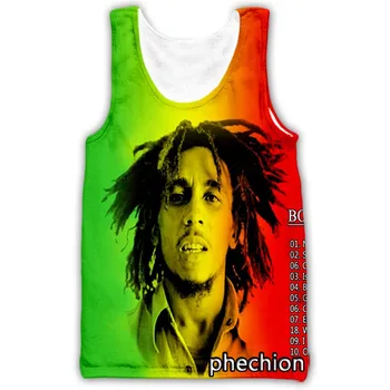 Phechion Modni Moški/Ženske, Bob Marley 3D Natisnjene brez Rokavov Telovnik Ulične Svoboden Športne Vrhovi Tank A195