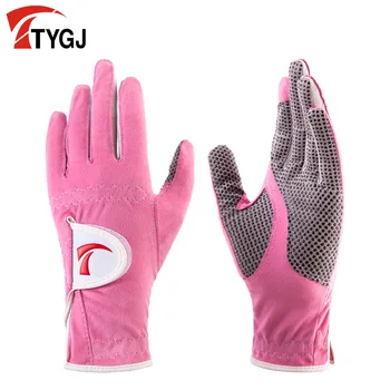 Podaljšani in široko ženske rokavice za golf, mikrovlaken tkanine, leve in desne roke, Golf anti-skid in dihanje rokavice