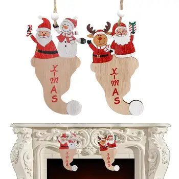Santa Claus Drevo Ornament Lesene Božični Okraski Santa Božič Klobuk, Obesek, Počitnice Zastori Božično Drevo Obesek