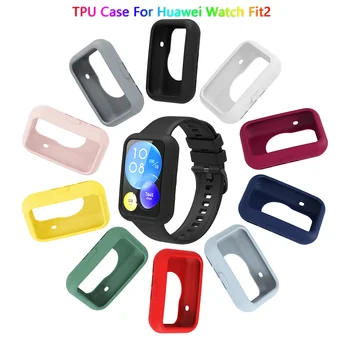 Silikonske Barve Anti-spusti Zaščitnik Primeru za Huawei Watch Fit2 , Anti-scratch Pokritost TPU Sofe zaščitni Pokrov