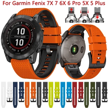 Silikonski Watch Band Za Garmin Fenix 7X 7 6X 6 Pro 5X 5 Plus 3 HR Trak 22 26 mm Smartwatch Zapestnica Epix Gen 2 Zapestnice Correa