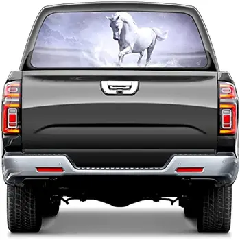 Tovornjak Nalepke - Beli Konj (Tiskanje Zadnje Okno Nalepke za Tovornjake Živali Nazaj Okno Grafični Avtomobilske Nalepke in Grafike Nalepka