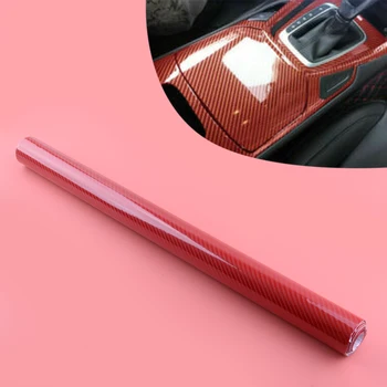 Univerzalni 7D Rdeče Ogljikovih Vlaken Slog Car Wrap Nalepke Nalepke Film PVC Dekoracijo 50x152cm Nova