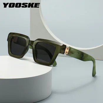 YOOSKE UV Blokiranje sončna Očala Ženske Luksuzne blagovne Znamke Oblikovalec Kvadratni Okvir sončna Očala Moški Modni DODATKI Modni Očala