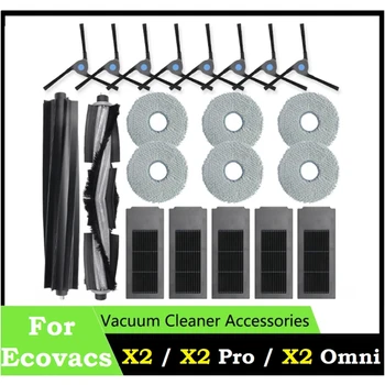 Za Ecovacs Deebot X2 Omni / X2 Pro / X2 Robot Vacuum Pribor Roller Glavni Strani Krtačo Hepa Filter Mop Krpo Zamenjava
