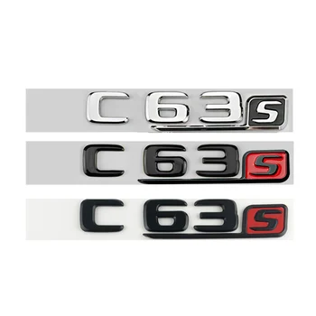Črni 3D Chrome Avto Črke Trunk Emblem Lepilo tovarniška ploščica Nalepke Za Mercedes C63S AMG W205 W204 Napis Logotip Dodatki